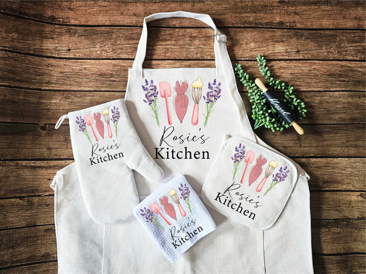 Custom Apron for Women with Pocket Personalized Gift Set