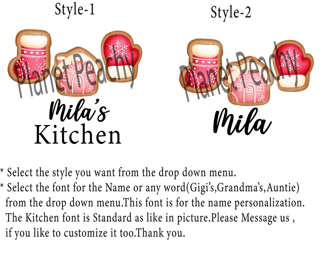 Personalized Christmas Cookie Baking Apron Set for Women