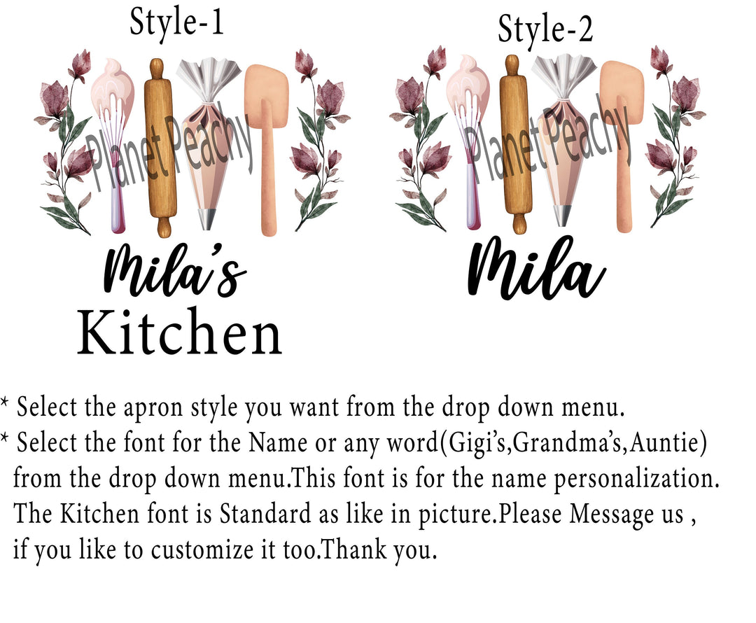 Apron for Women with Pocket Personalized Custom Oven Mitt Set