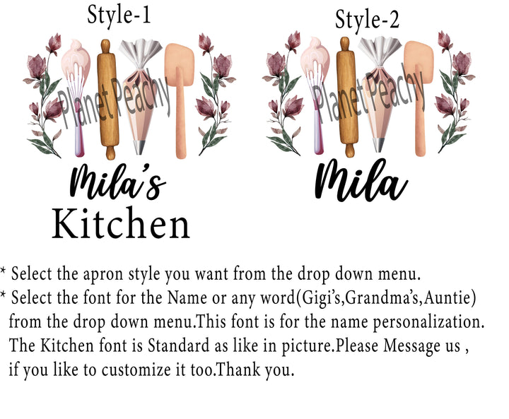 Apron for Women with Pocket Personalized Custom Oven Mitt Set