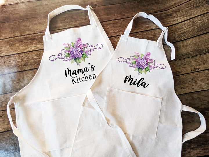 Personalized Monogrammed Aprons for Women with Pocket
