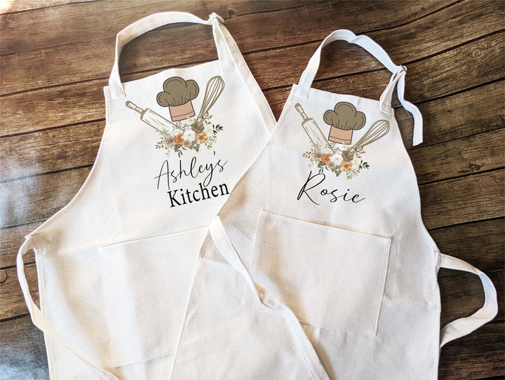 Chef aprons for women with pocket&nbsp;Adult and kids Mommy daughter matching baking apron Holiday Family matching apron&nbsp;Cooking Apron gift