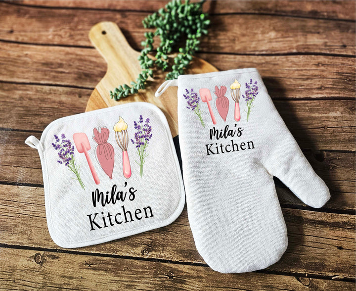 Custom Apron for women with pocket Personalized apron grandma Christmas Gift Kitchen apron mom Wedding gift for friend Housewarming gift set