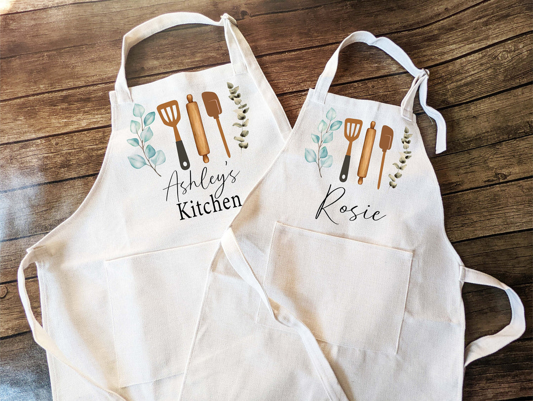 Personalized Apron Set for Women & Kids