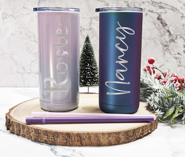Personalized Skinny Tumbler Laser Engraved Custom Bridesmaid Tumbler