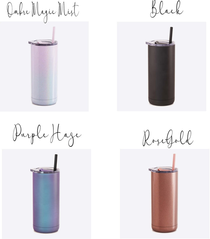 Personalized Skinny Tumbler Laser Engraved Custom Bridesmaid Tumbler