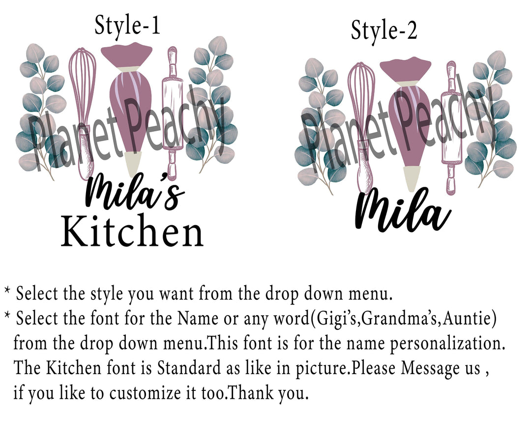 Personalized Kitchen Apron for Women with Pocket Set