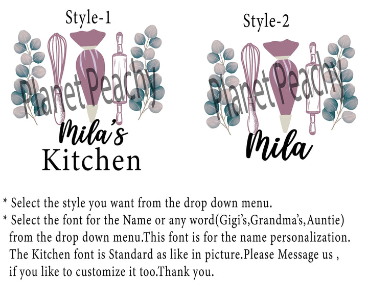 Personalized Kitchen Apron for Women with Pocket Set