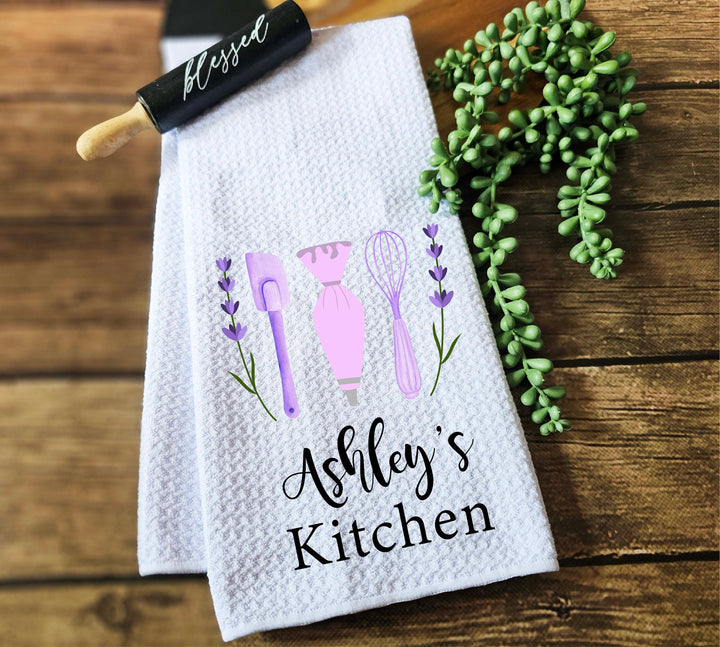 Personalized kitchen tea towels Custom Dish Towel Tea Towel Custom Kitchen decor Towels nana kitchen gift personalized kitchen gift for her