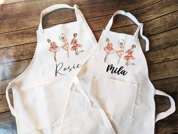 Ballerina Kids Apron with Pocket Personalized Custom Gift