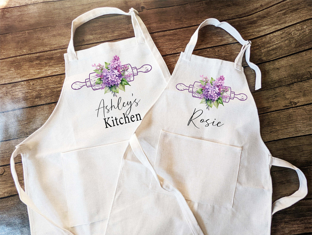 Personalized Monogrammed Aprons for Women with Pocket