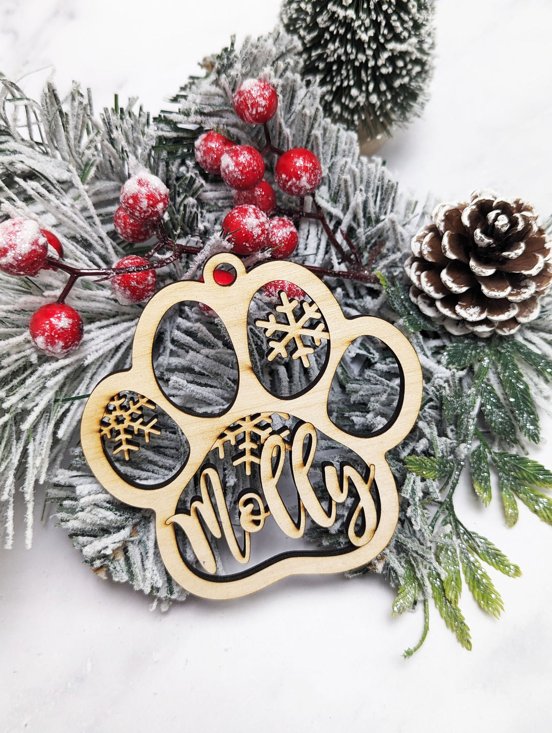 Personalized Pet Paw Ornament Christmas Pet memorial ornament Customized pet wood ornament Dog ornament Angel wing Dog paw tree Ornament Cat