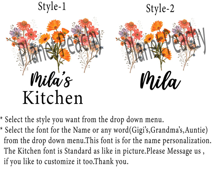 Custom Apron for women with pocket Custom Oven mitts and Potholder Personalized dish towel Kitchen gift for her wedding gift for her