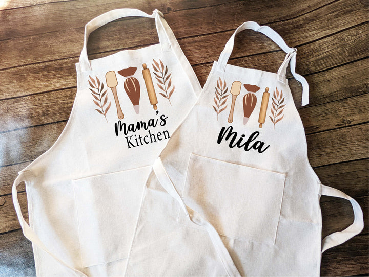 Mommy And Me Matching Apron For Kids Adult With Pocket