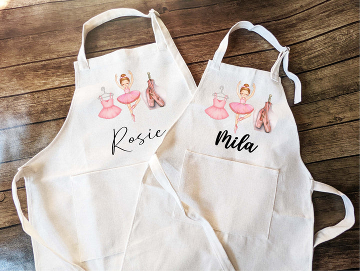 Ballerina kids Apron with Pocket Personalized apron for girls Custom Baking aprons Kid party favors Ballet kid apron ballerina gifts toddler