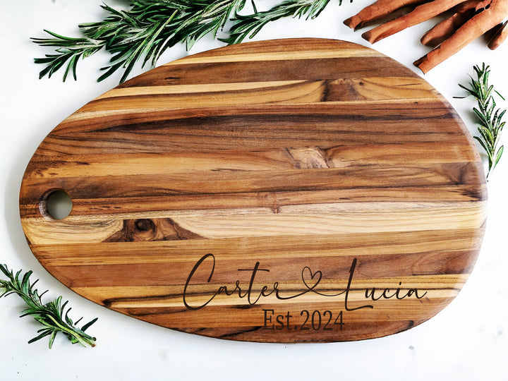 Personalized Cheese boards Teak wood Charcuterie Board Customized cutting Board&nbsp;Serving Tray Unique Wedding Engagement Gift Housewarming