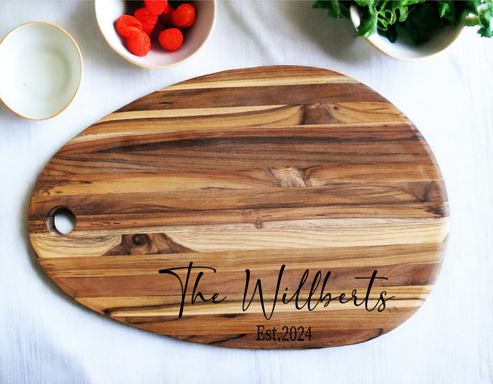 Personalized Cheese boards Teak wood Charcuterie Board Customized cutting Board&nbsp;Serving Tray Unique Wedding Engagement Gift Housewarming