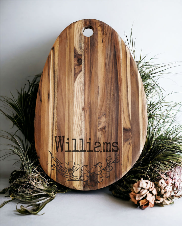 Personalized Cutting Board Teak Wood Custom Charcuterie Board