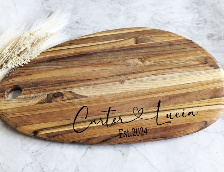 Personalized Cheese boards Teak wood Charcuterie Board Customized cutting Board&nbsp;Serving Tray Unique Wedding Engagement Gift Housewarming