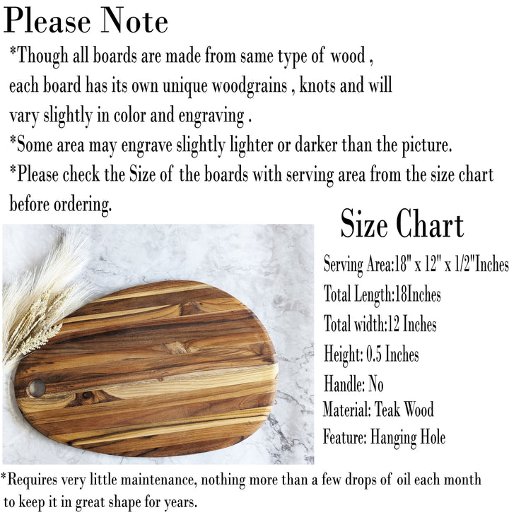 Custom Teak Wood Cutting Board - Personalized Charcuterie Board for Couples - Ideal Wedding, Housewarming, and Anniversary Gift