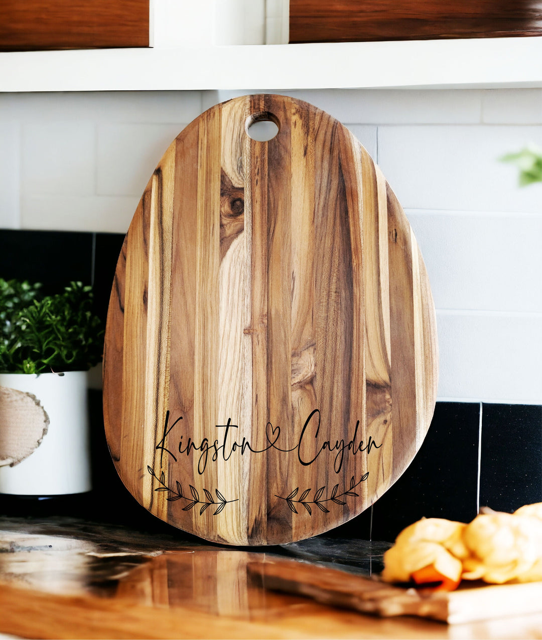 Personalized teak wood Cutting board Custom Charcuterie Board Couple Wedding Gift Housewarming gift anniversary gift Bridal shower gift