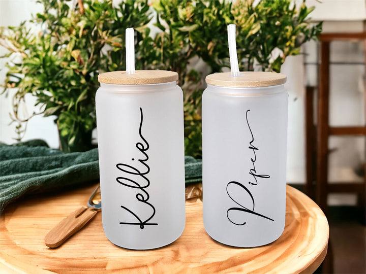 Bridesmaid proposal gift bachelorette gifts for bridesmaids Tumblers Set Personalized ice coffee Cups Maid of Honor Glass Can Coffee Cup