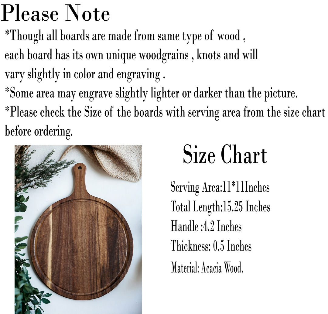 Personalized Cutting Board - Custom Charcuterie Board in Wood for Couples - Ideal Wedding, Housewarming, and Anniversary Gift, with Family Name and Bread Serving Tray