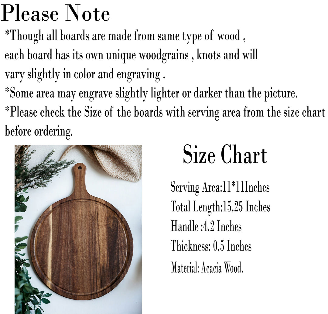 Personalized Wood Cutting Board Custom Charcuterie Board