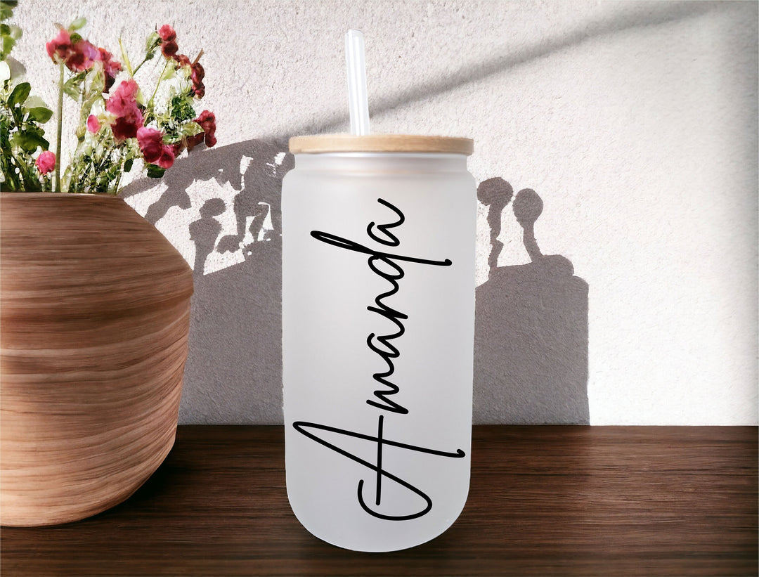 Bridesmaid proposal gift cup bachelorette gifts for bridesmaids Tumblers Set Personalized ice coffee Cups Maid of Honor Glass Can Coffee Cup