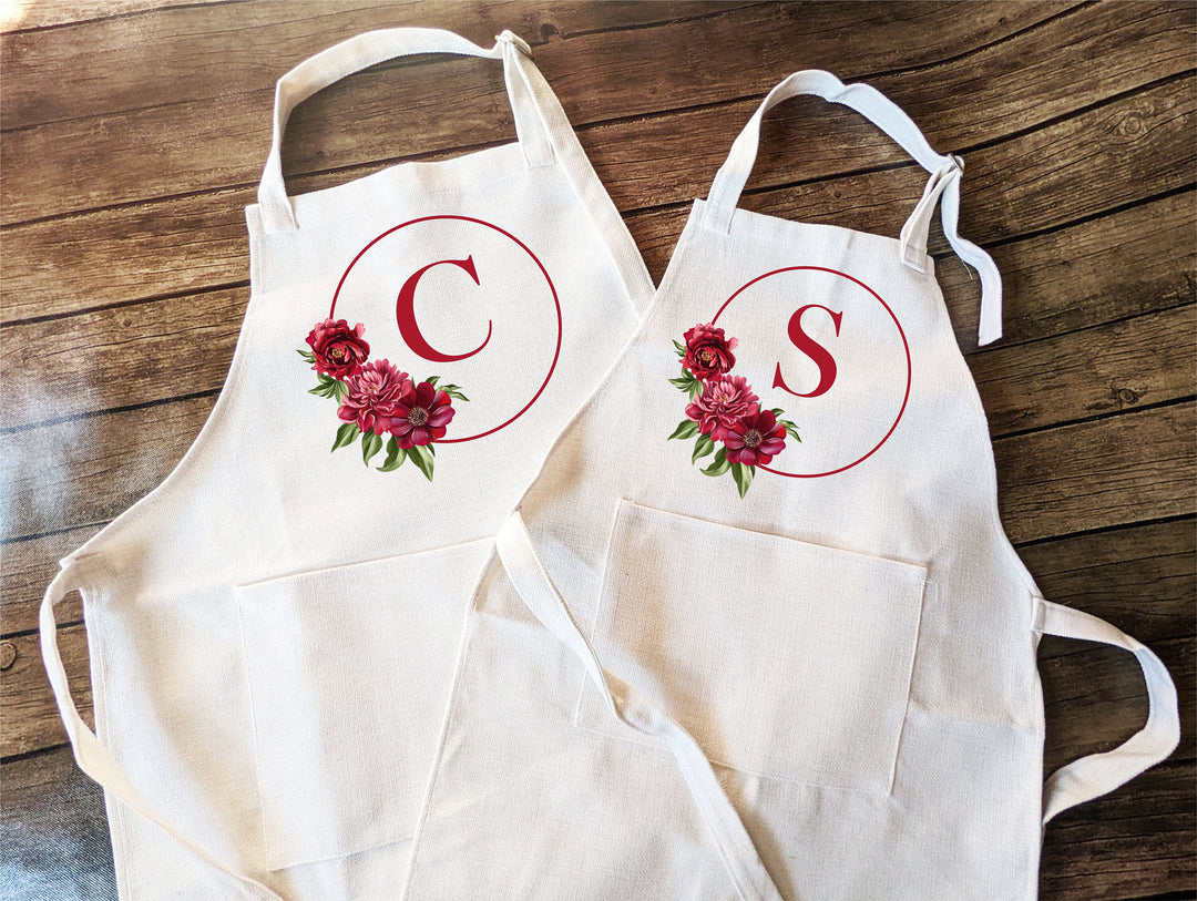 Personalized Apron for Women with Custom Monogram and Pocket