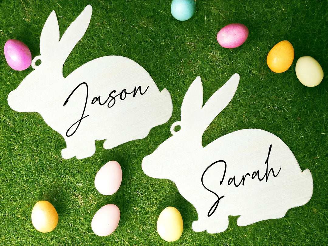 Customized Easter Bunny Name Tag Minimalist egg&nbsp;Name Tag Personalized easter Basket&nbsp;bunny Tag Easter Tags for easter basket Kids name Tag