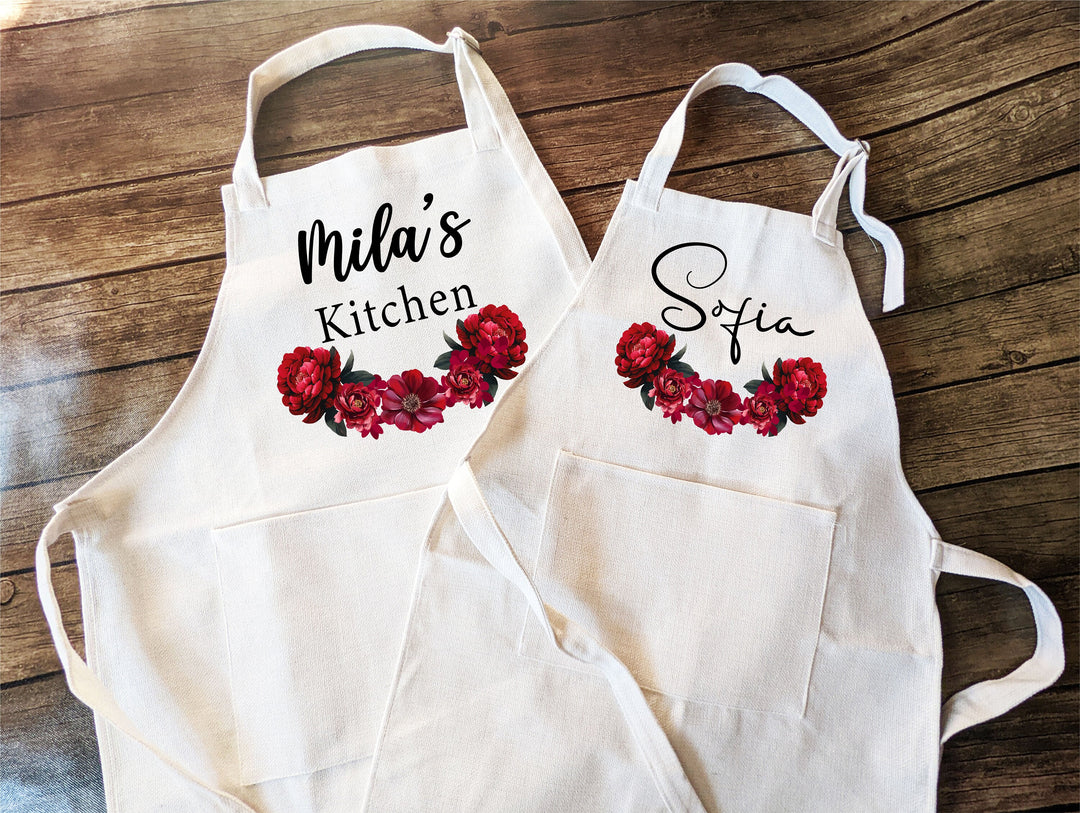 Personalized Apron for Women Kids Apron with Pocket