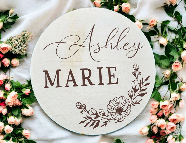Engraved Baby Name Sign Personalized Name Announcement Plaque