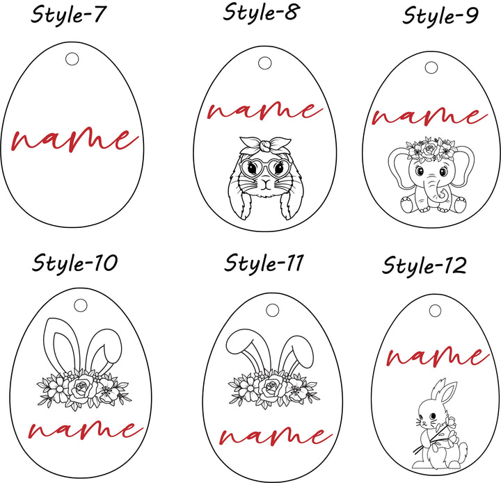 Personalized Easter Name Tag Minimalist egg Name Tag custom easter Basket bunny Tag Easter Tags for easter basket Kids name Tag engraved