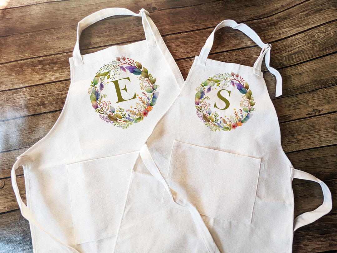 Custom Initial Apron For Women Personalized Monogram Apron