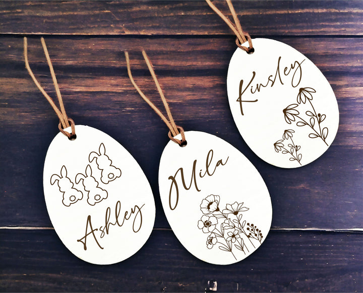 Easter Name Tags Personalized Minimalist Custom Bunny Tags