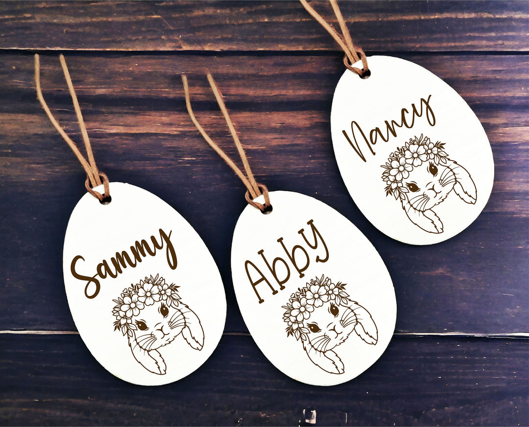 Customized Easter Name Tag Minimalist Egg Name Tag Engraved