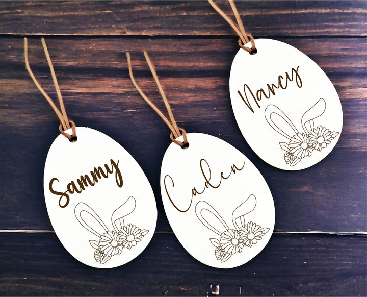 Customized Easter Name Tag Engraved Bunny Tag Kids