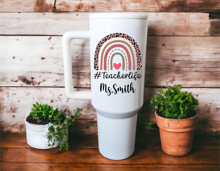 End of year Custom Teacher gifts personalized tumbler Gift for Teacher Appreciation&nbsp;Elementary teacher gift&nbsp;School Teacher floral cup