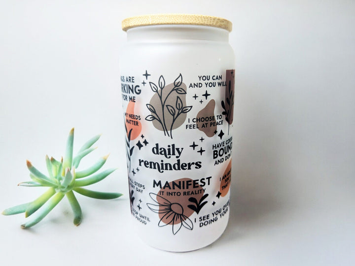 Positive Daily Reminders Iced Coffee Cup Positive Affirmation