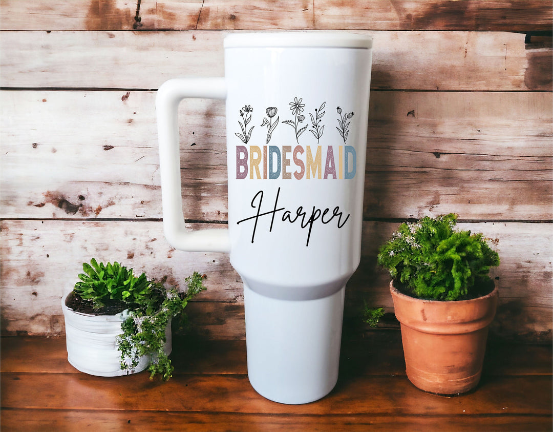 Personalized Bridesmaid gift tumbler Bachelorette gift ideas Bridal shower tumbler Custom Tumbler for bridesmaids Bridesmaid Proposal Cups