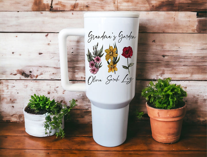 Grandma's Garden Birth Month Flowers Nana Gift Tumbler