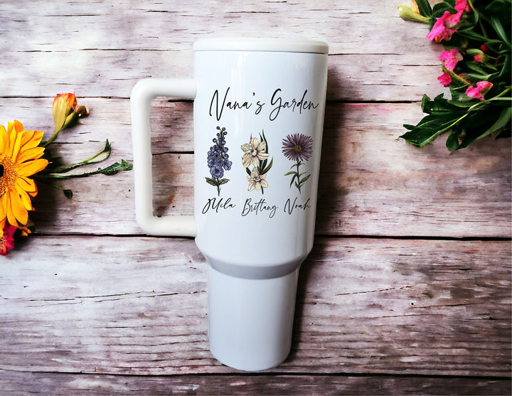 Grandma's Garden Birth Month Flowers Nana Gift Tumbler
