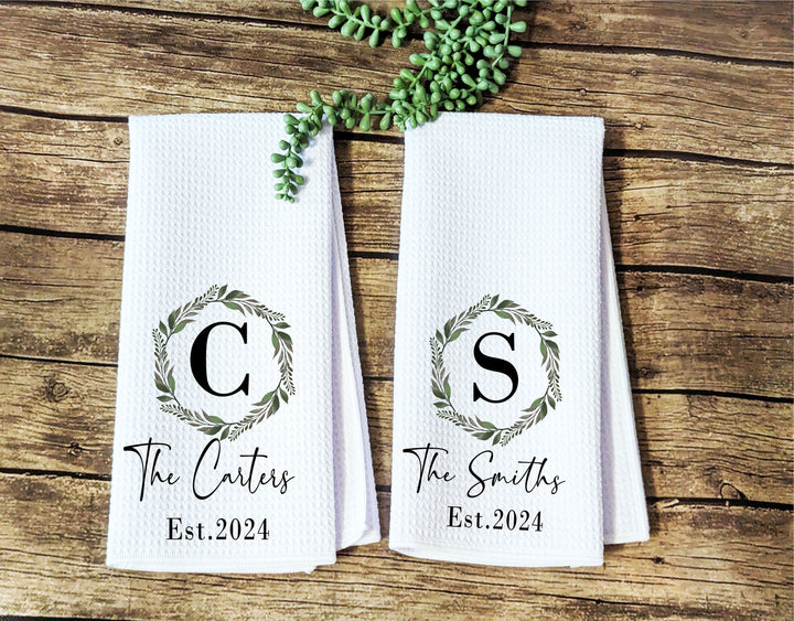 Last Name Kitchen Towels Personalized Custom Dish Towel