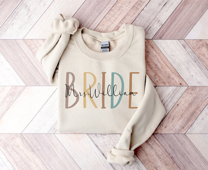 Personalized bride Sweat Shirt Bride to be shirt For bridal shower gift Bachelorette sweat shirt Fianc&#233;e gift Future mrs to be gift Sweater