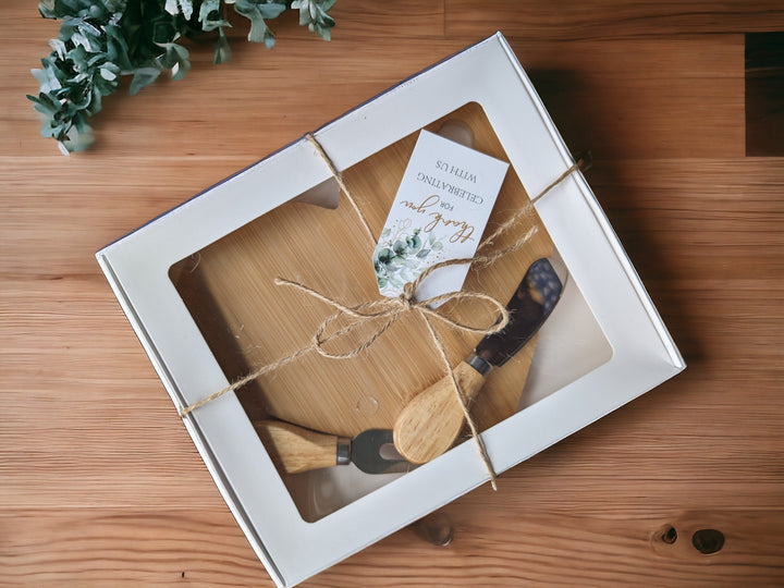 Personalized Heart-Shaped Bamboo Charcuterie Board Set Gift