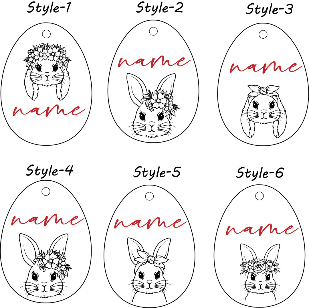 Personalized Easter Name Tag Minimalist egg Name Tag custom easter Basket bunny Tag Easter Tags for easter basket Kids name Tag engraved