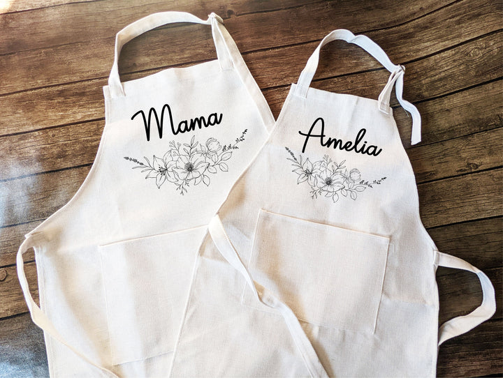 Personalized Kitchen Aprons Adult and Kids Mommy and Me Baking Apron