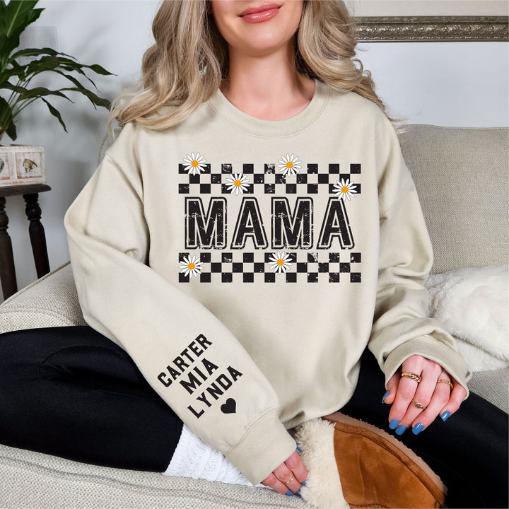 Mama Sweatshirt With Kids Names Personalized&nbsp;Mama gift shirt Mom Sweatshirt Gift Mom Mama crewneck sweater Mama with Kids Names on sleeve