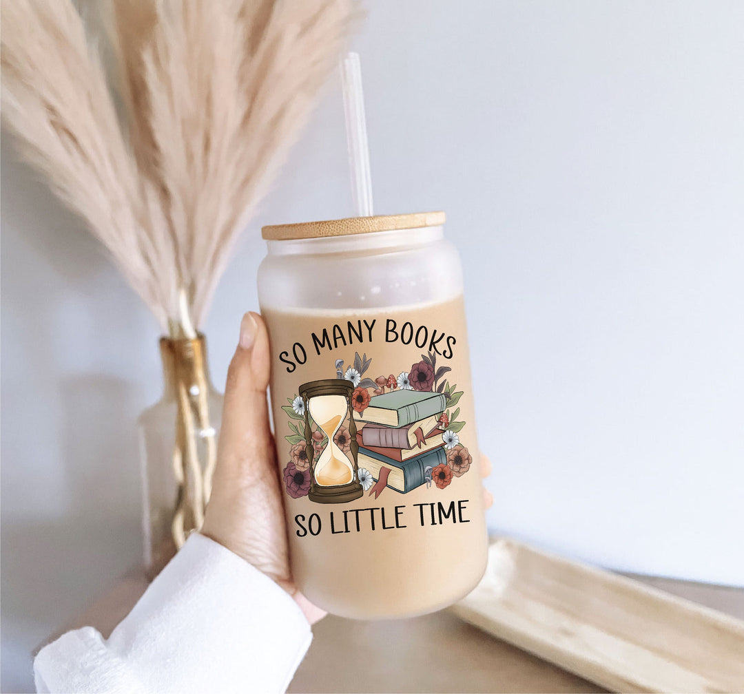 So Many Book Iced Coffee Cup With Lid Straw Reader Gift